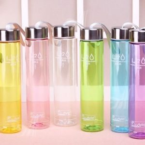 GB009 ขวดน้ำพลาสติกเล็ก ทรงสูง สีสดใส (ใส/ขุ่น) 280ml