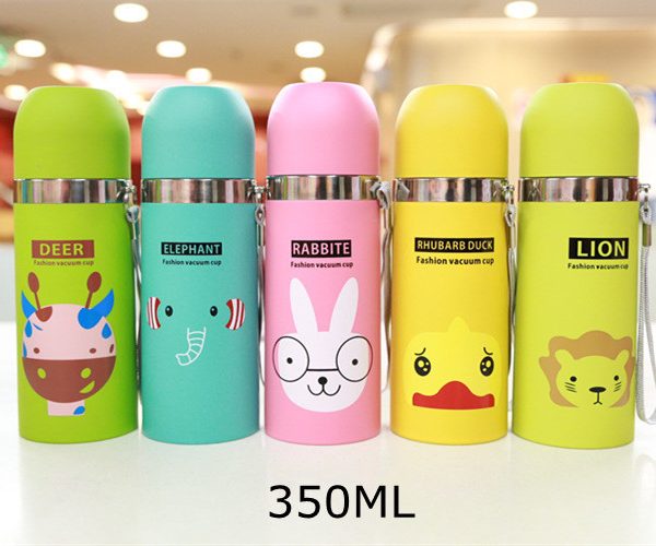 GC023 กระบอกน้ำสแตนเลส ลายการ์ตูน เล็ก 350 ml