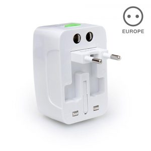 LI002 Travel Adapter แบบปรับหัวขาวล้วน ปรับได้ 4 หัว